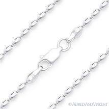 2.9mm Oval Bead Link Italian Chain Necklace in Solid Italy .925 Sterling Silver - £41.87 GBP+