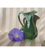 Vintage Hunter Green Drip Vase or Pitcher by Canuck Pottery - $21.99