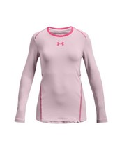 Under Armour Big Girls ColdGear Long Sleeve Crew Top, Large, Cool Pink - £31.55 GBP