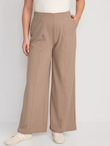 Old Navy PowerSoft Wide Leg Pants Womens XL Tan High Rise Pull On Stretch NEW - £26.01 GBP
