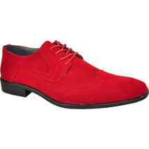 BRAVO KING-3 Dress Shoe Classic Faux Suede Leather Lining Medium Width Red  - $43.95+