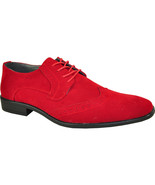 BRAVO KING-3 Dress Shoe Classic Faux Suede Leather Lining Medium Width Red  - £35.43 GBP+
