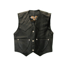 Kid&#39;s Leather Vest with Plain Sides - $792.01 MXN