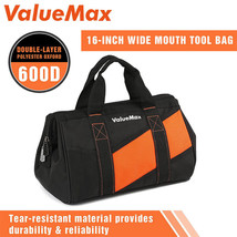 ValueMax Heavy Duty 16&#39;&#39; Wide Mouth Tool Bag Storage Tool Polyester w/13 Pockets - £37.86 GBP