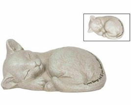 Sleeping Cat Figurine Pet Loss Marker Kitty Memorial Flat Statue - £19.32 GBP