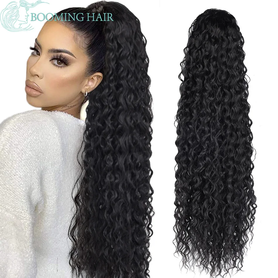 Curly Ponytail Extensions Clip in Synthetic Drawstring Ponytail Wig Long 32Inch - £7.48 GBP+