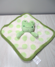 Koala Baby green white dots plush frog Security Blanket lovey Toys Babies R Us - $10.88