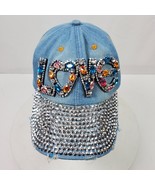 Vintage LOVE Distressed Bling Hat Cap Love w/ Rhinestones Beads Sequins ... - $26.35 CAD