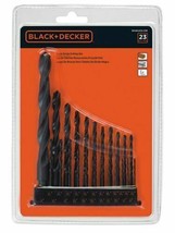 Black and Decker 23 Piece Black Oxide Drill Bit Drilling Set NEW - £16.02 GBP