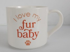 I Love My Fur Baby Coffee Tea Mug Cup 16 Oz Stoneware Blue by Parker Lane NEW - £6.33 GBP