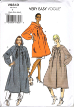 Very Easy Vogue V9340 Misses XS to M Hooded Coat Uncut Sewing Pattern - £16.22 GBP