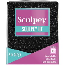 Sculpey III Oven-Bake Clay 2oz Black Glitter - £10.78 GBP