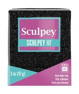 Sculpey III Oven-Bake Clay 2oz Black Glitter - £10.82 GBP