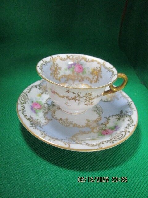 ANTIQUE ROSENTHAL GERMAN COFFEE CUP FLORAL ROSES [87] - $34.65