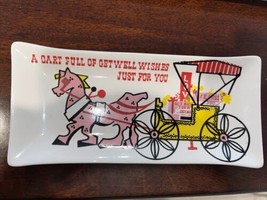 Ceramic Tray Japan 2 3/4 X 6” A CART FULL OF GET WELL WISHES JUST FOR YO... - £9.98 GBP