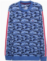 Tommy Hilfiger Men&#39;s Camo Lounge Long-Sleeve Pajama Top in Blue-Size Medium - £23.97 GBP