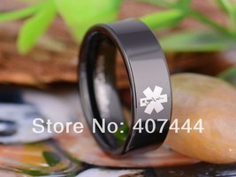 Free Shipping JEWELRY Hot Sales 8MM Black Pipe Medical The one New Men&#39;s Tungste - £29.36 GBP