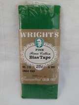 Emerald Vintage 100% Pima Cotton Wright&#39;s 1/2&quot; Single Fold Bias Tape 6 Yards NIP - £4.73 GBP
