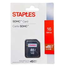 Staples Memory Card 16GB SDHC Card Class 10 - 45MB/s Speed - New Sealed - £7.58 GBP