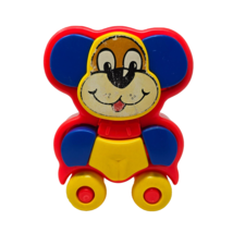 Amloid Corp Plastic Shape Toy Puzzles- Puppy Dog On Wheels Vintage - $16.60