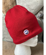 CANADA GOOSE Red Beanie Wool Blend Hat Knitted Lined Warm Winter Cap Unisex - $321.39 CAD
