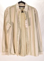 Zara Mens Button Down Zig Zag Striped Green Multi Color Shirt NWT M - $39.60