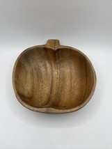 Monkey Pod Wood Decorative Bowl Apple Shaped - $8.00