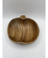 Monkey Pod Wood Decorative Bowl Apple Shaped - $8.00
