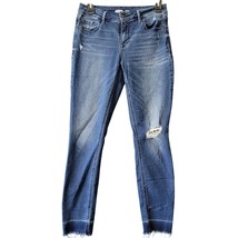 Old Navy Rockstar Super Skinny Ankle Jeans Womens 2 Blue Distressed Rips Raw Hem - £5.07 GBP