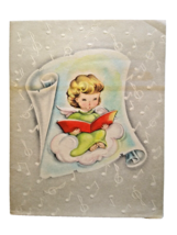 Sweet Angel Girl Singing Sits On Cloud Religious Christmas Greeting Card... - $8.90