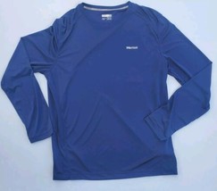 Marmot Windridge Longsleeve T-Shirt Base Layer Mens Size XXL Blue Logo Shirt - £19.20 GBP