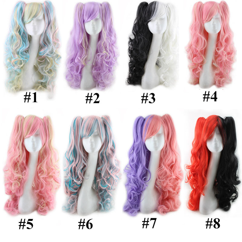 Cosplay Heat Resistant Synthetic Hair Wigs Mix Colors Long Hair 24inch Wave - £18.09 GBP