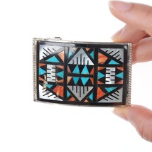 Zuni Native American Spiny oyster, turquoise, shell, and Jet sterling belt - £272.94 GBP