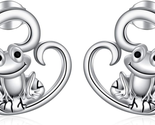 Mothers Day Gift for Mom Wife, Sterling Silver Cute Frog Stud Earrings W... - $45.13