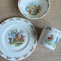  Royal Doulton Bunnykins 3 Piece Child Set Plate Bowl Mug w Box England - $59.39