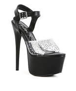 FIRST DATE ULTRA HIGH HEEL CLEAR SANDAL - $93.05