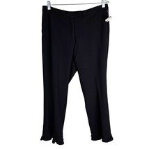 Nanette Lepore Pants Very Black 10 Ruffle Hem Ankle New - £27.42 GBP