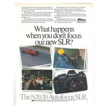 Nikon N2020 Autofocus SLR Camera Print Ad 1986 Vintage 80s Retro Tech 8.... - $8.57