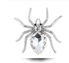 Stunning diamonte silver plated vintage look spider pin christmas brooch cake b7 - £16.99 GBP