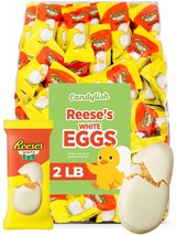 Reeces Easter Eggs White Creme Peanut Butter 2 LB Bulk Bag Approx 50 Count White - £18.89 GBP