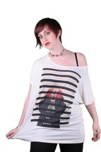 T-Shirt Loose Fit Con Spalline A Strappo Miller Cream Off-White BLGA2342 UK - $348.74 MXN