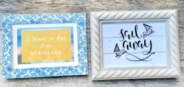 2 Handcrafted Beachy Picture Frame Wall Hangings Age Like Sea Glass ~ Sa... - $12.37