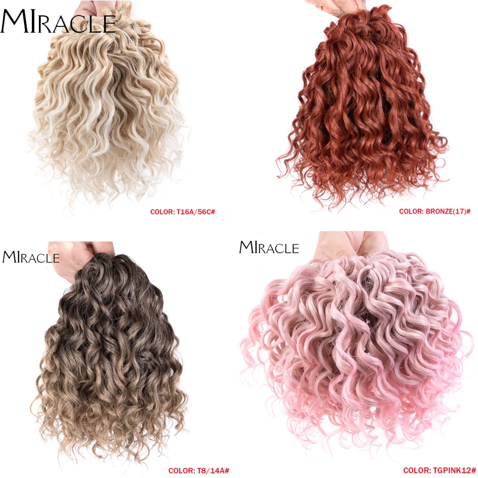 Synthetic Water Wavy Twist Crochet Braids Hair 10inches Ginger Afro Curly - £24.41 GBP