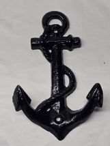 Rustic Cast Iron Ship Anchor Nautical Maritime 6.5&quot; Wall Hook Hanger Bea... - $296.61 MXN