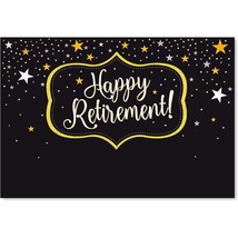 Happy Retirement Photo Booth Backdrop Gold Star Office Party Decorations... - £23.62 GBP