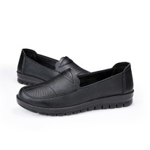 Leather Women Casual Shoes Lightweight Sneakers Slip-on Lady Flats Shoes... - £20.55 GBP