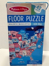 Floor Puzzle USA 50 States Melissa &amp; Doug 42 pc New Sealed! - £4.25 GBP