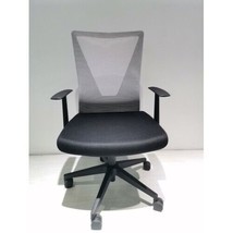 Swivel Adjustable Height Fixed Armrest Office Chair Black Wengue and Smokey Oak - £107.30 GBP