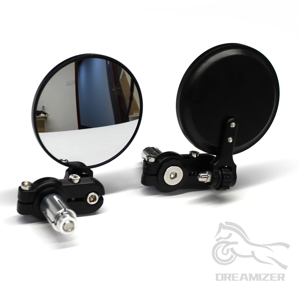7/8&quot; Universal Folding Bar End Motorcycle Rearview Mirrors for Honda Suzuki - £18.83 GBP