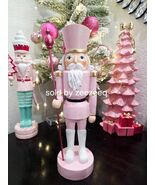 Jingles$ Joy Christmas Pastel Pink Nutcracker Soldier Gingerbread Figuri... - $708.99 MXN